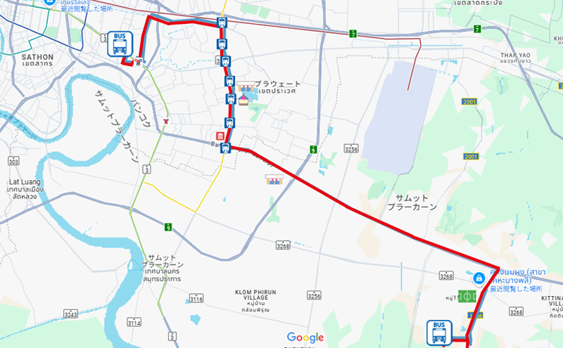 バンコク133/3-15番のバスルート
