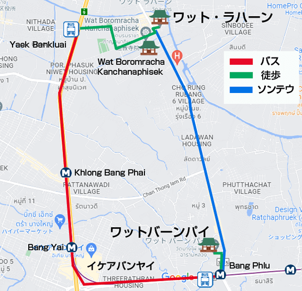 ノンタブリー寺院散策Map